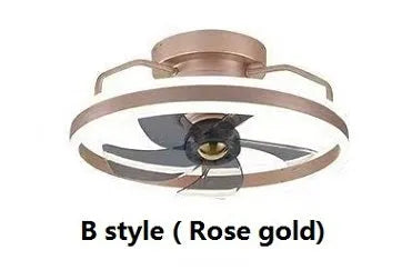 500mm diameter modern ceiling fan with integrated light and acrylic lampshade