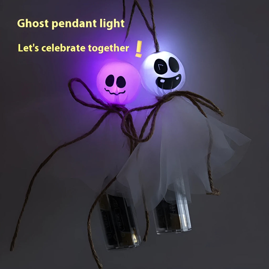 Halloween LED ghost lantern chain with colourful lights for venue decoration