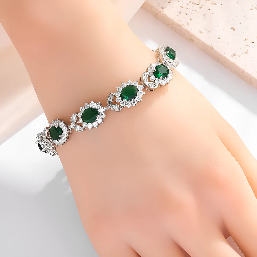 Personality Trend women's simple zircon bracelet with electroplated finish in multiple gemstone colours