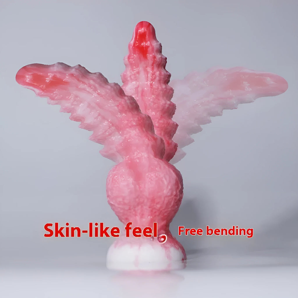 Pink shaped penis women's masturbation device made of platinum silicone