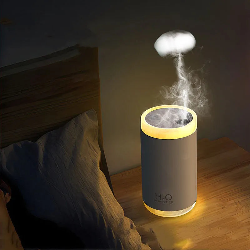 Jellyfish humidifier with USB cable and warm night light in white, pink, or blue colours