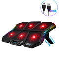 Ice Magic 6 notebook cooling pad with six fans, black and red plastic construction