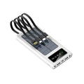 Black and white solar power bank with USB port and 20000mAh capacity for mobile phones
