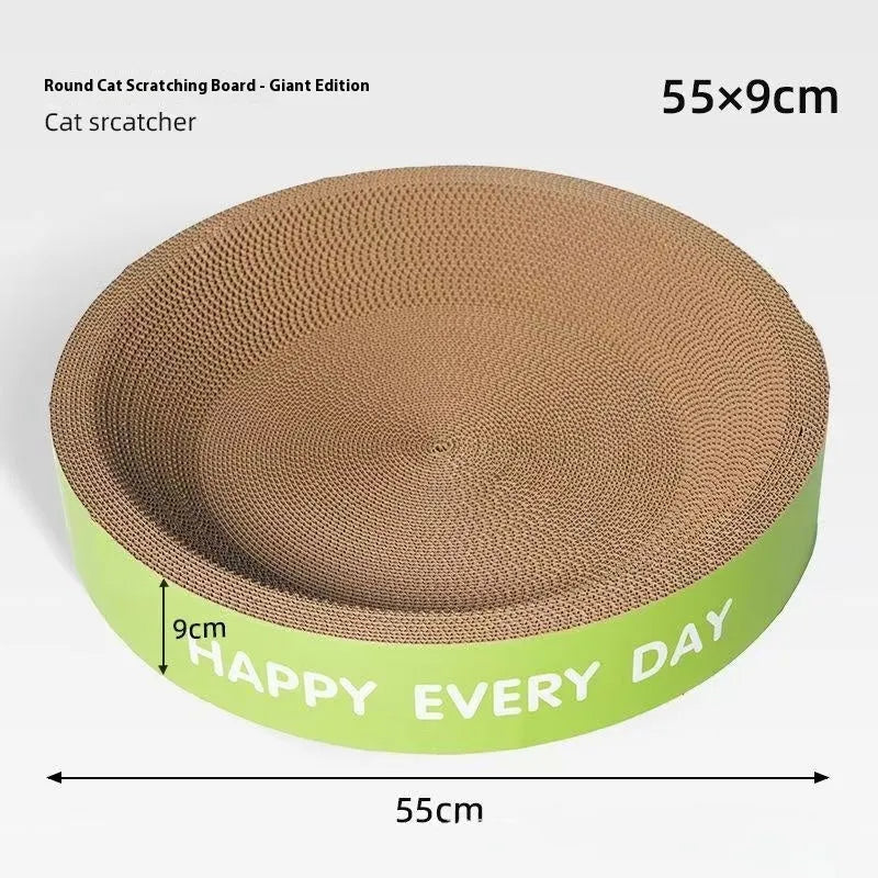Round green cat nest with integrated sisal scratching surface, 50cm diameter size