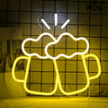 Yellow acrylic Bar Beer Cheers neon LED decorative light with USB plug