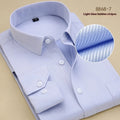 Men's slim fit long sleeve cotton business shirt with cardigan collar in solid colour