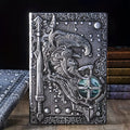 A5 leather notebook with 3D warriors relief embossed design in multiple colour options