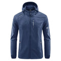 Men's lightweight nylon hooded summer jacket in loose fit, shown in a neutral colour.