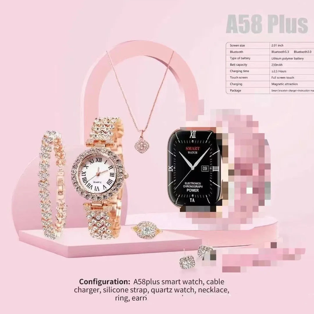 A58PLUS Smart Watch with touch screen display on wrist showing Bluetooth calling interface