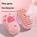 Pet spray comb brush for cats and dogs in ABS TPR with spray function and non-slip grip