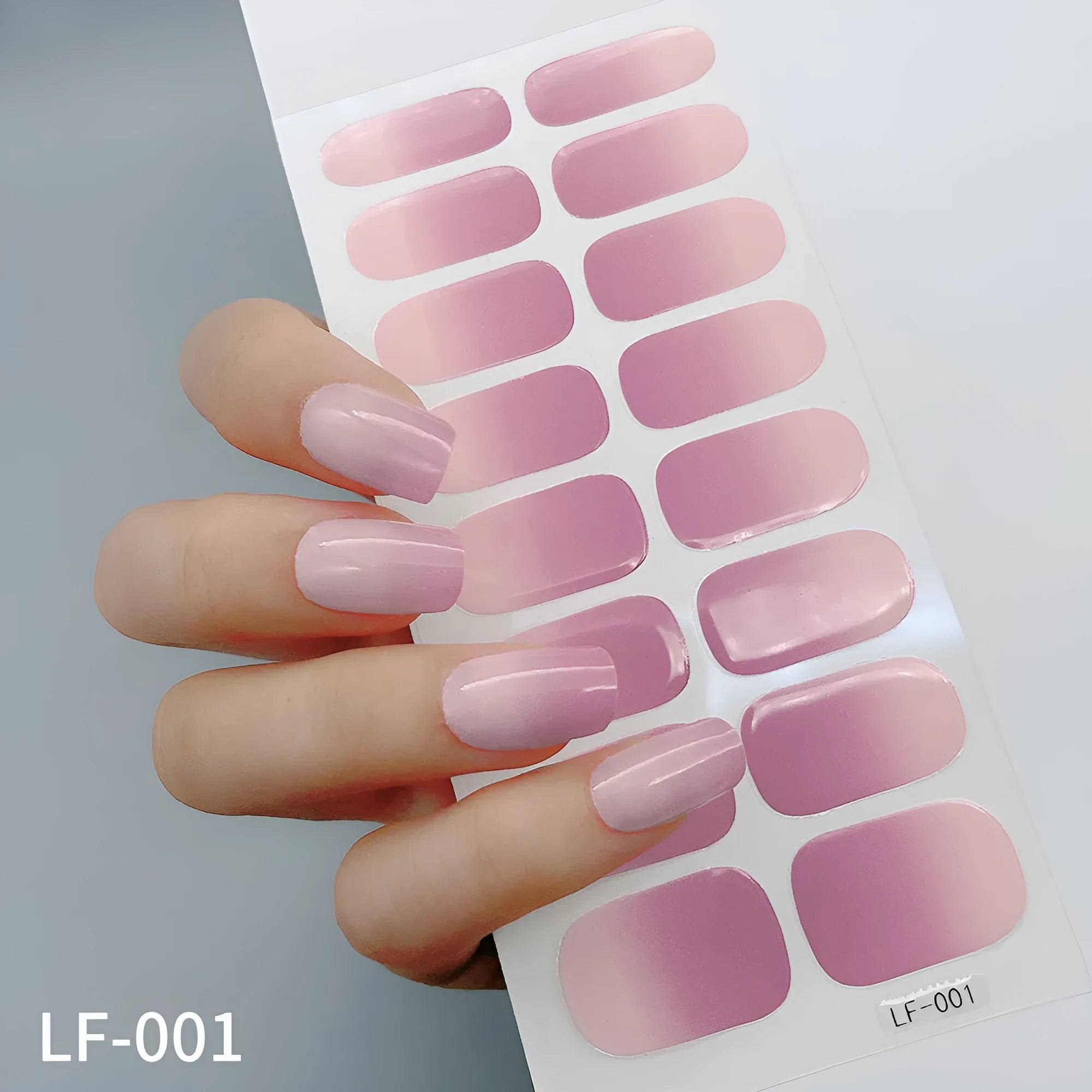 16 solid colour full nail stickers set with European and American simple designs including cross, rose, tulip patterns