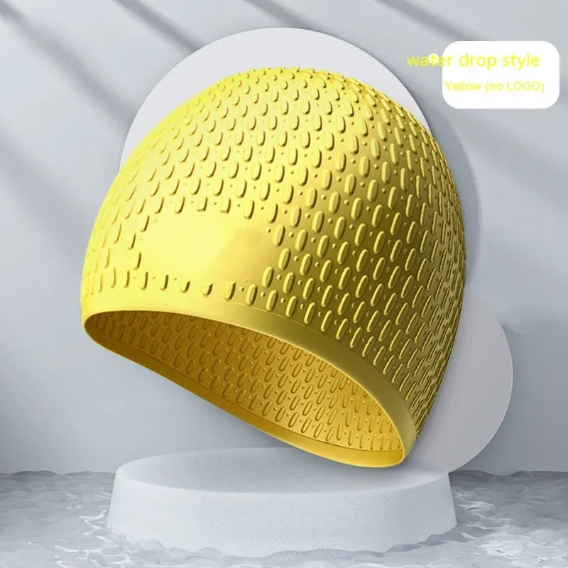 Silicone swimming cap for adult swimming in solid colours including Tiffany Blue and Cherry Blossom Pink