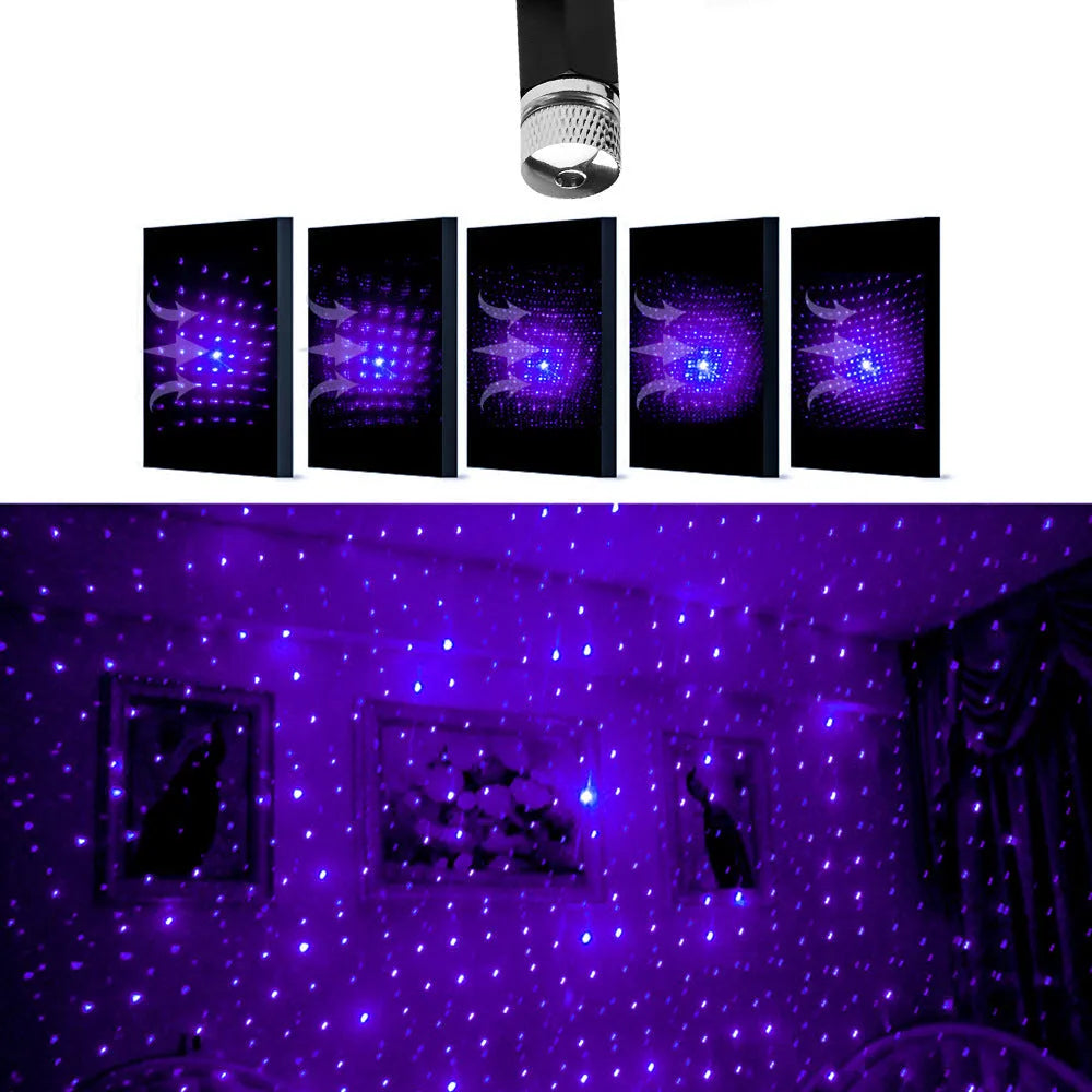 Car ceiling voice control starlight LED light with breathing mode green purple red