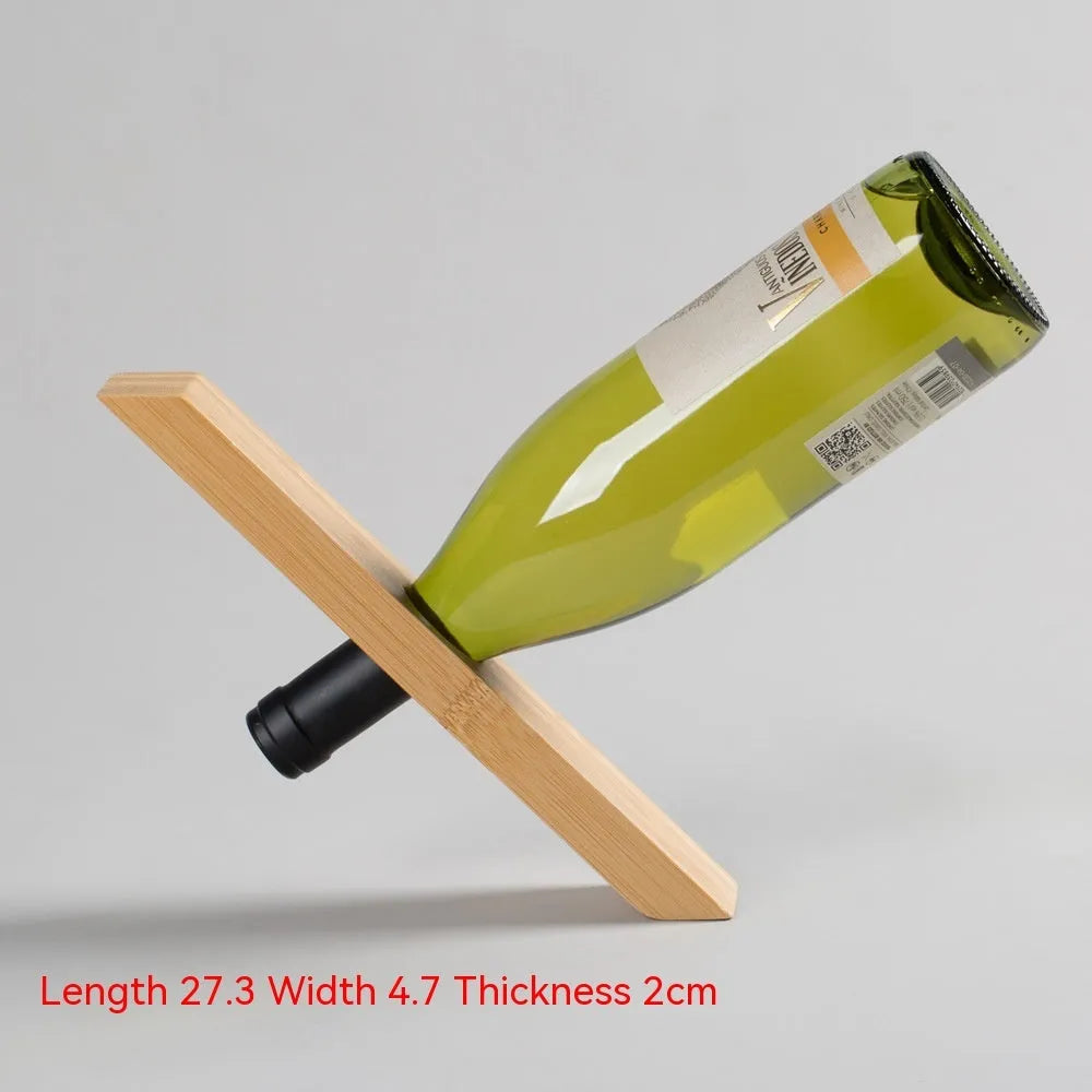 Creative bamboo wine bottle rack wall shelf semicircle style for kitchen living room bar storage
