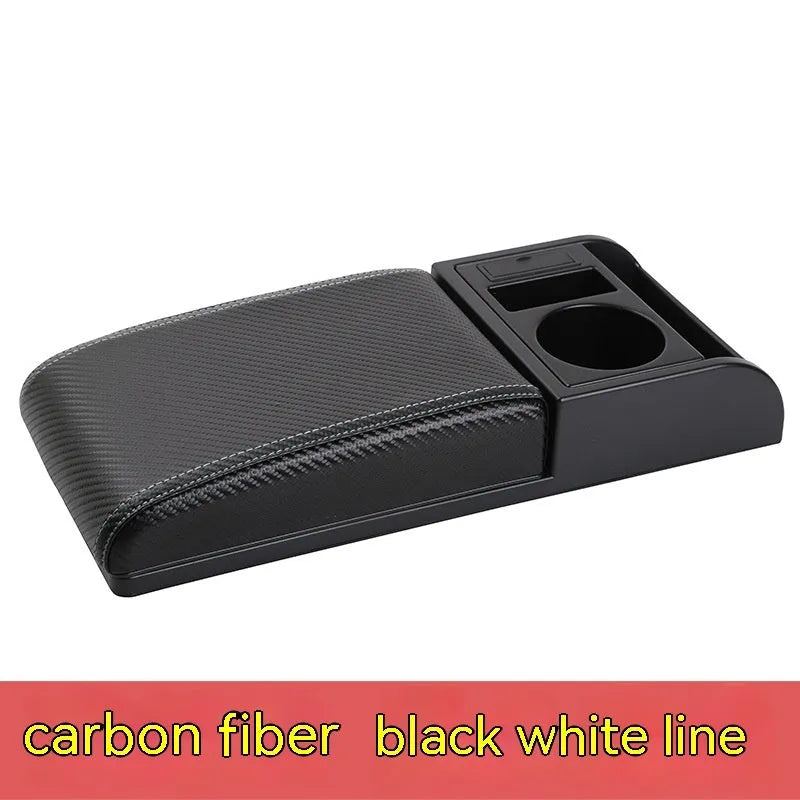Universal car armrest box cover in plastic with height increase function