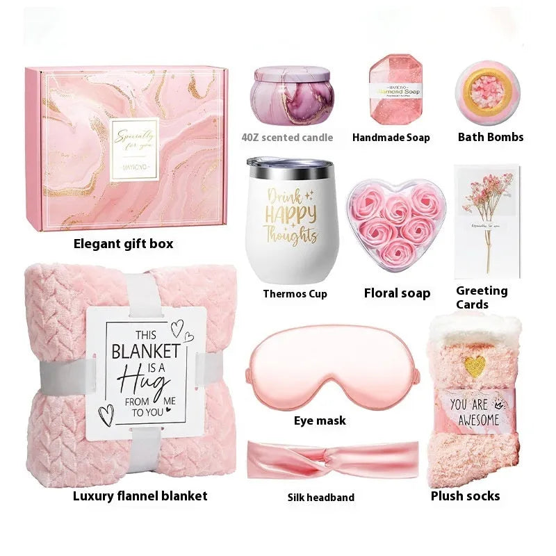 Aromatherapy candle and soap bath gift set in modern simplicity style plastic box measuring 27x23x13cm