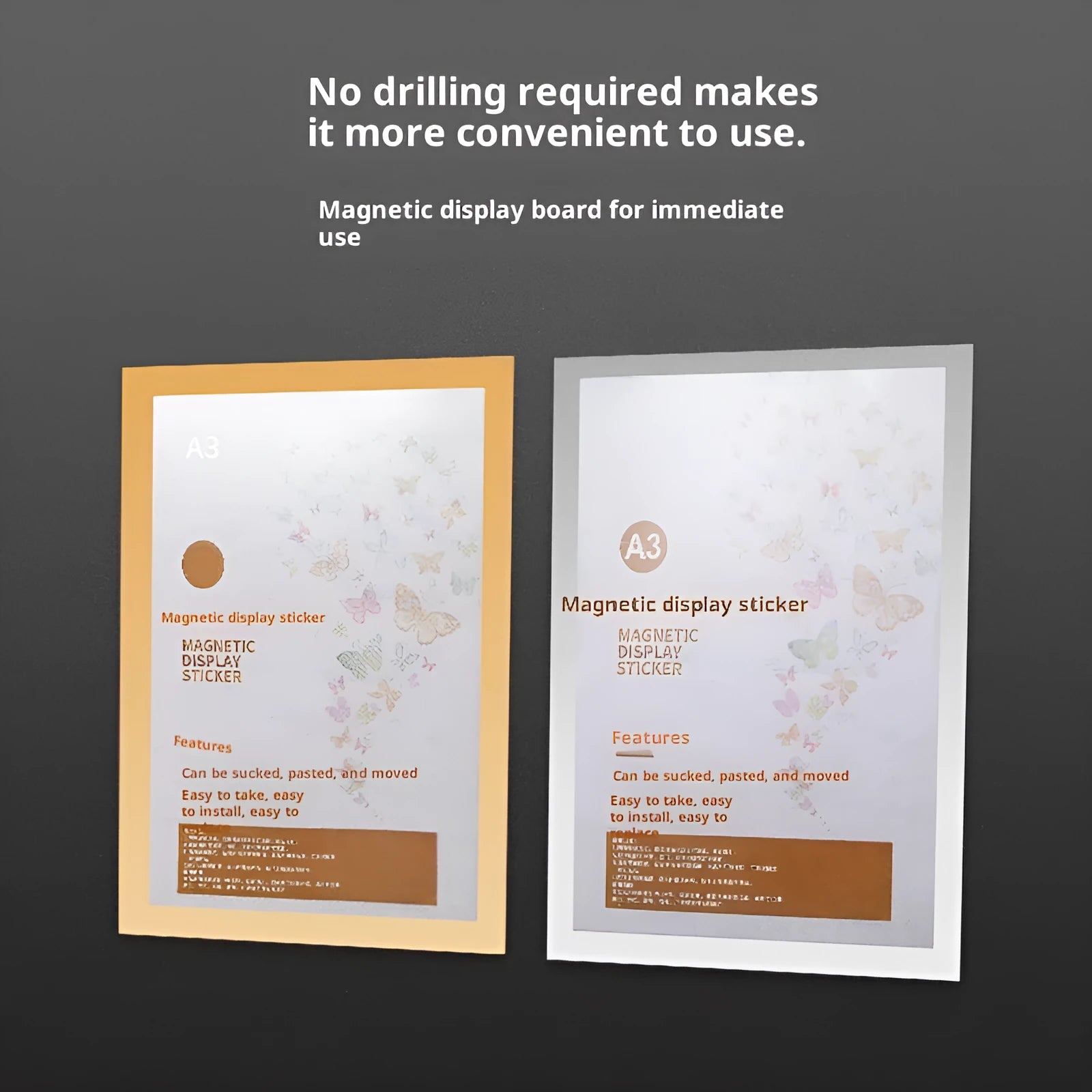 Magnetic PVC photo frame in rectangular American style for wall displays