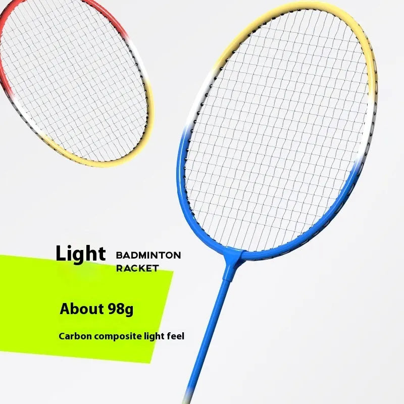 Pair of blue and red alloy split badminton rackets for table tennis
