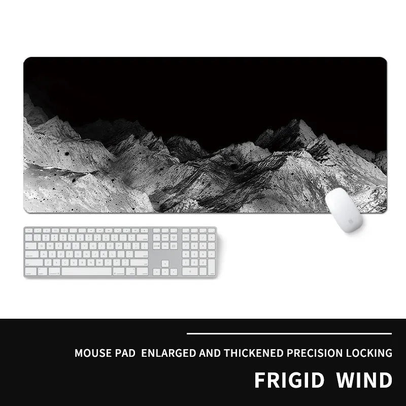 Oversized gaming mouse pad with thermal transfer printed cold style design on natural rubber base