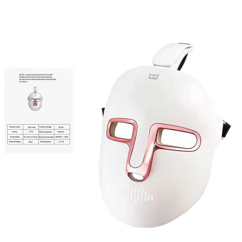 Black gold facial beauty mask with headband design and touch screen controls for IPL and LED red light therapy