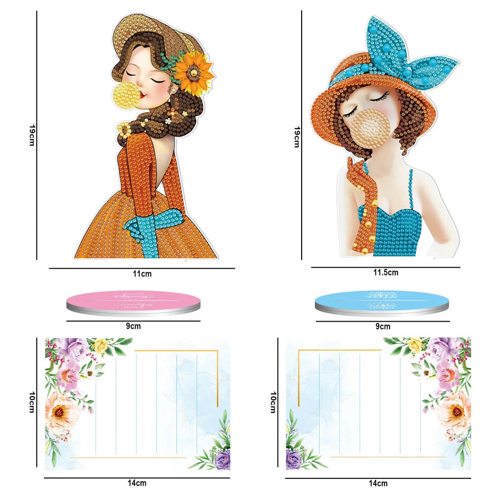 American handmade diamond painting note clip decorative desktop craft 19cm dimensions