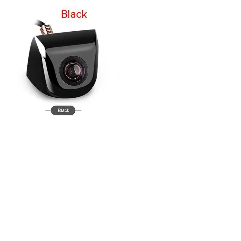 HD waterproof car rearview camera with metal shell in black, white, silver, or chrome finishes.
