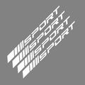 Hollow design black sports car sticker for alloy wheel rims and mirrors measuring 10 by 0.7 centimetres