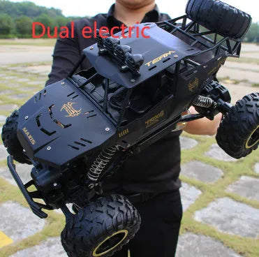 Black and silver 4WD remote control off-road climbing car with 2.4G wireless controller