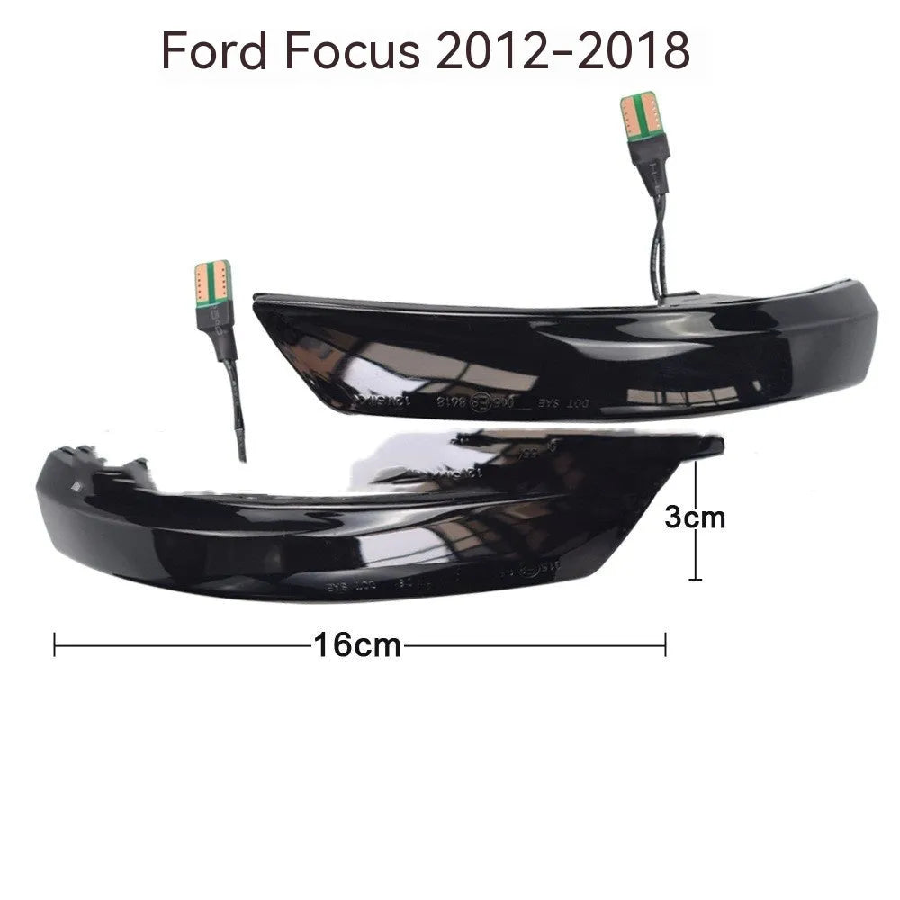Ford Focus and Mondeo rearview mirror waterfall light with blue and yellow illumination options