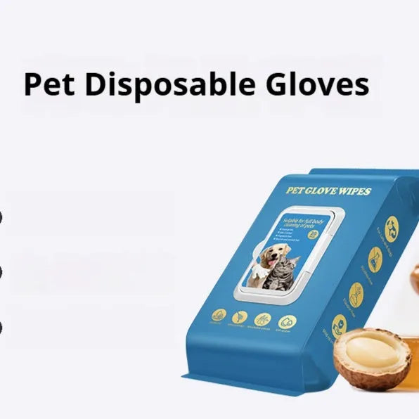 Disposable pet gloves for cat and dog bathing in multiple pack options