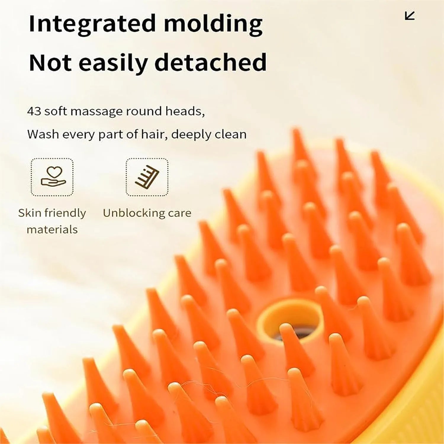 Rechargeable 3-in-1 cat steam brush with silicone teeth in green or yellow colour