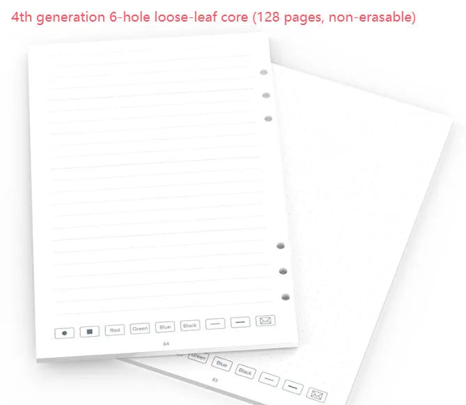 Pack of Zodiac Forest Paper loose leaf notebook refill with 64 pages and nine pen refills for 6-hole spiral binders.