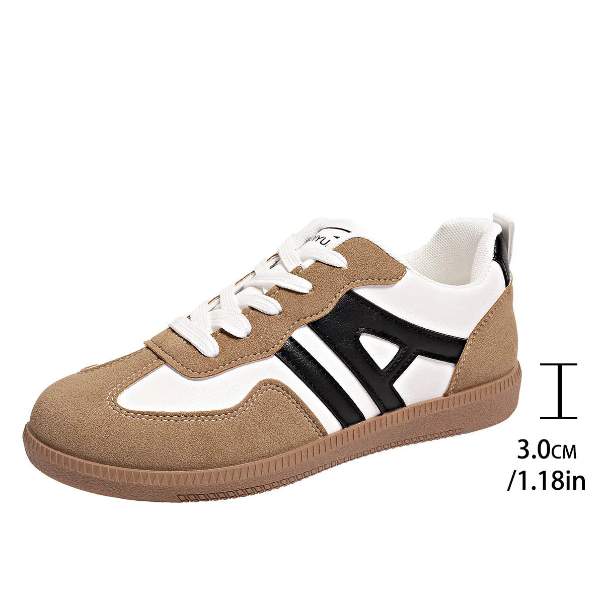 Women's retro grey jogging shoes with lace-up front and cross-strap detail on a rubber platform sole.