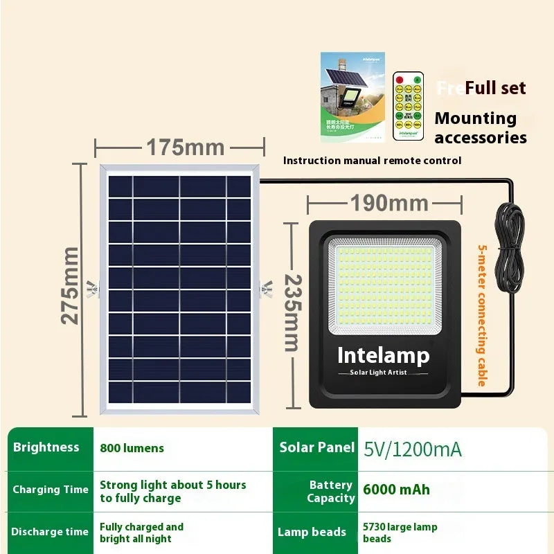 Outdoor solar garden light with solar panel and LED illumination for courtyard or pathway lighting