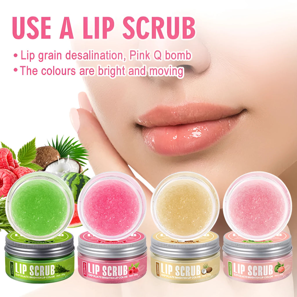 30g pot of Amatoni fruit flavour lip scrub cream for exfoliating and moisturising lip care.