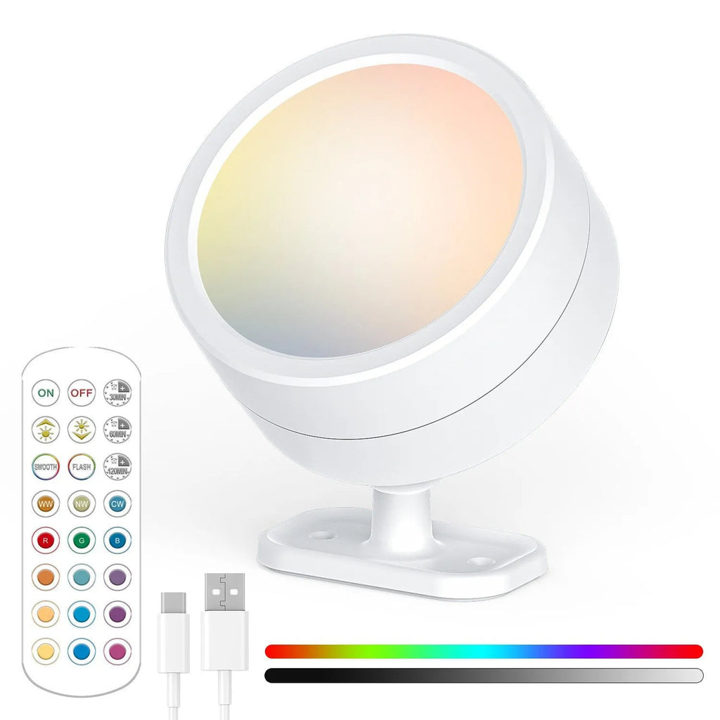 Round rotatable wall lamp with built-in battery, magnetic suction base, geometric stereo design, black shell, 94x73x74mm