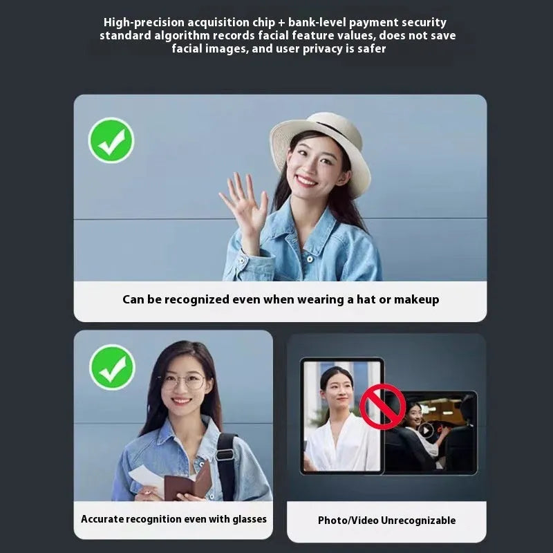 F7 face intercom smart door lock with face recognition, fingerprint, and password entry in aluminum alloy housing