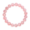 Strawberry quartz crystal bracelet with spherical 10-10.8mm beads in white water colour