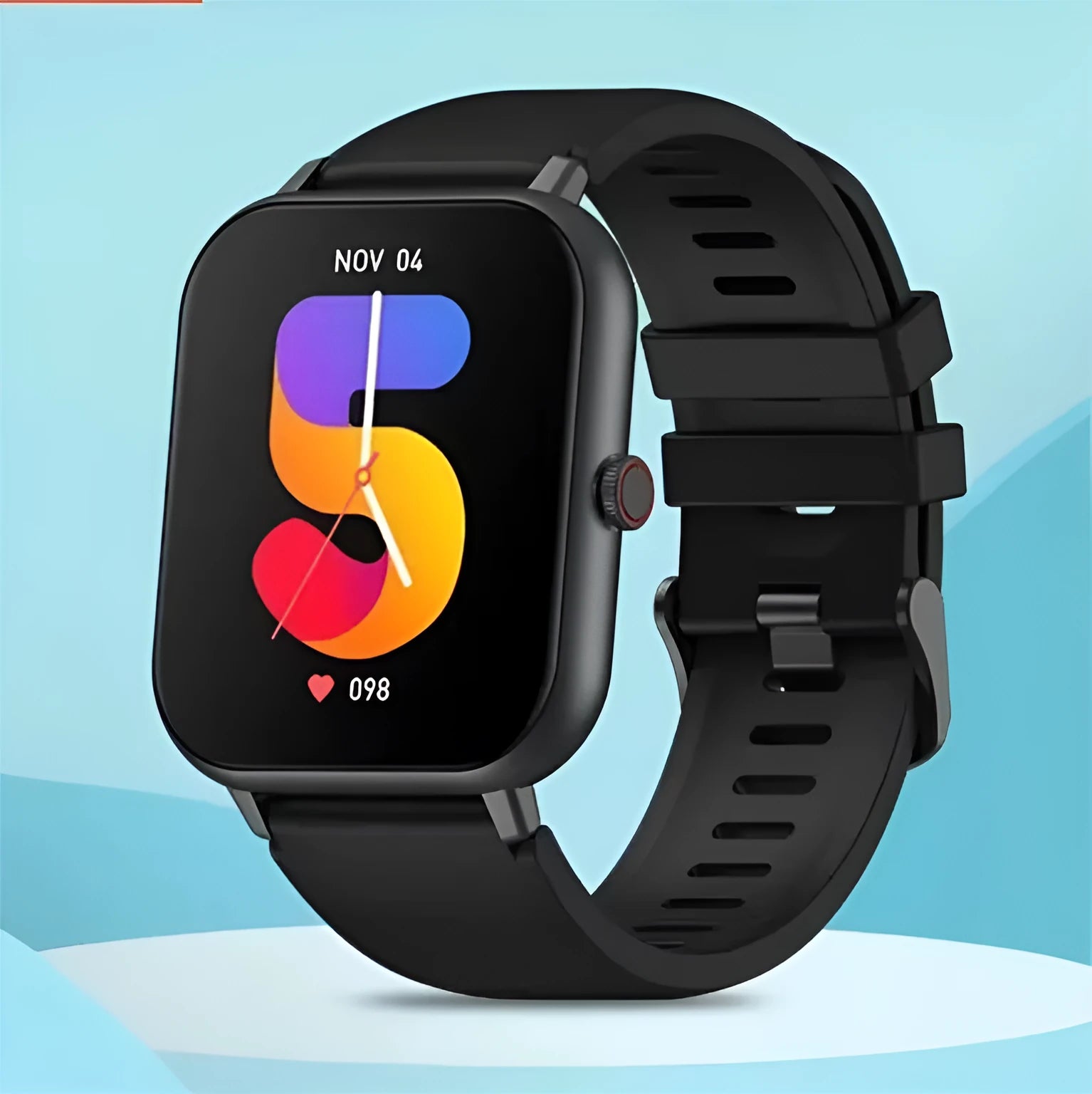 Smart watch with heart rate monitor and AI voice assistant in multiple colour options