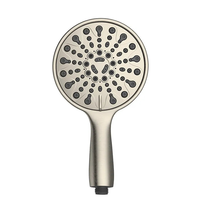 6-inch portable handheld shower head with six spray functions in electroplated finish