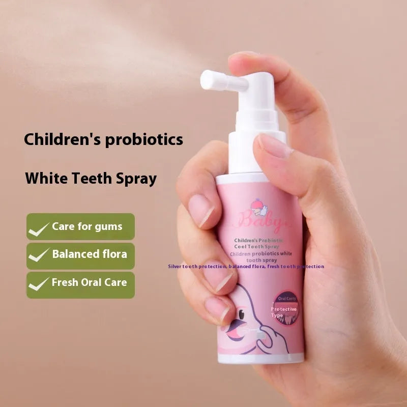 Children's probiotic anticavity oral spray bottle in 40ml size with flavour options