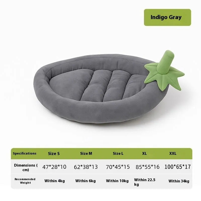 Washable cloth dog mat in brown colour showing removable design with size options from S to XXL