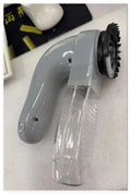 Grey portable pet hair remover vacuum cleaner with soft rubber head for grooming dogs and cats