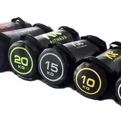 Flat white PVC fitness sandbag training weight for strength conditioning
