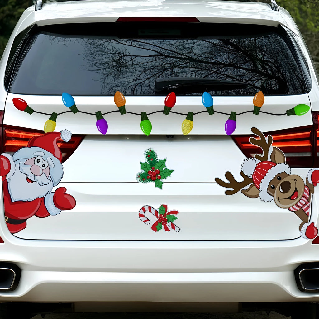 Christmas elk reflective magnetic car sticker with cartoon design in RFM026 colour with 6 threads
