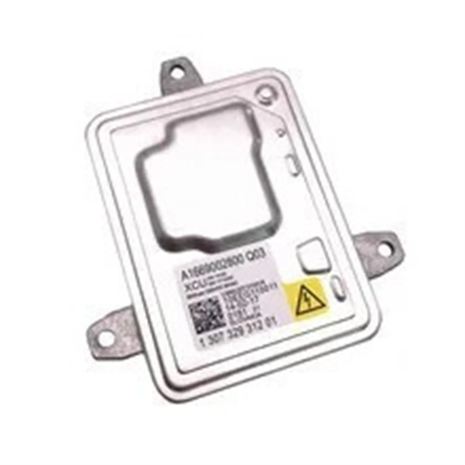 Metal HID headlight ballast unit measuring 14 by 11 by 4.5 centimetres