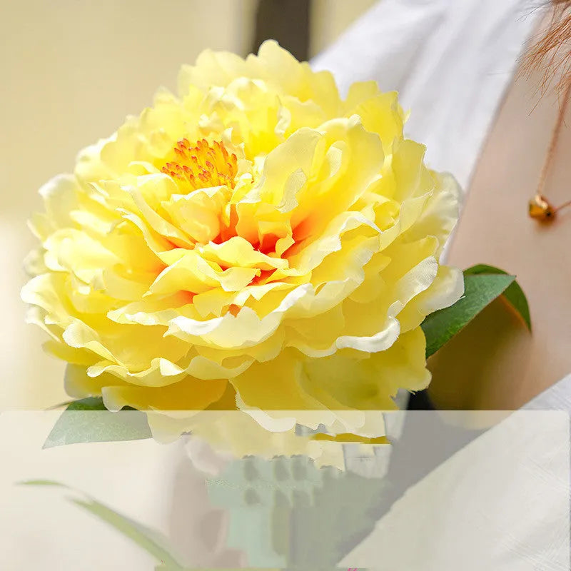 Solar landscape lamp peony simulation IP65 LED 730mm pink light yellow jade white