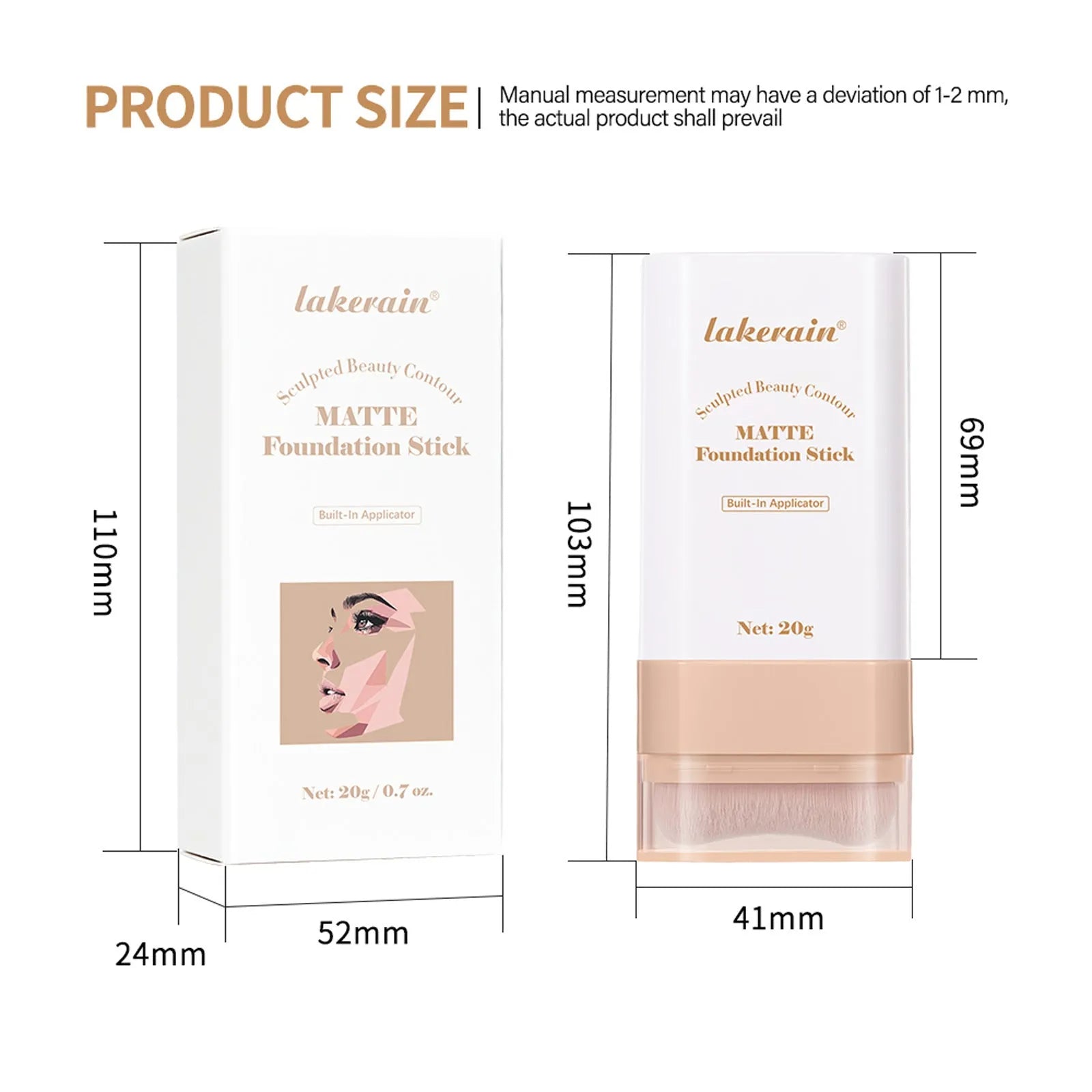 Eraser Stick Foundation Natural Nude Feel 20g buildable coverage stick for universal skin types