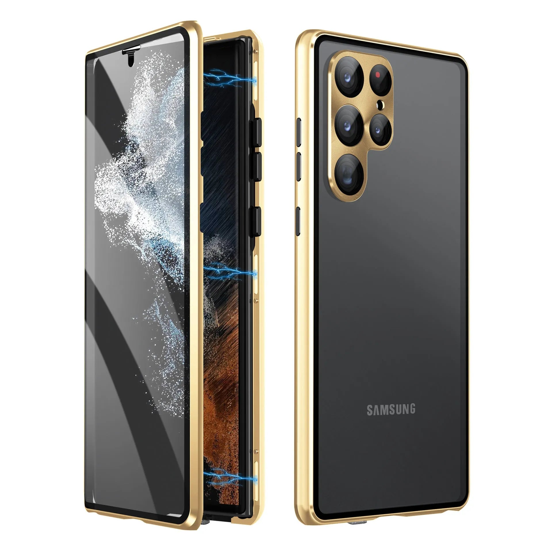 Metal magnetic phone case with mirror for Samsung Galaxy S24 Ultra in multiple colours