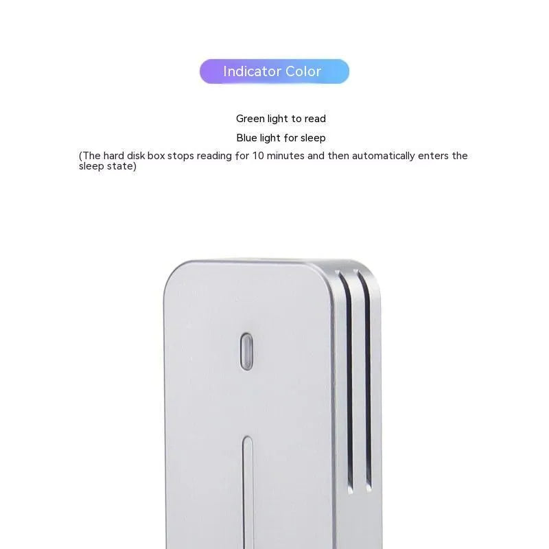 Aluminium alloy NVMe SSD enclosure measuring 5.2cm x 2.8cm with USB-C port